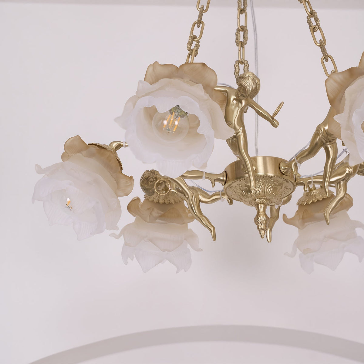 Mavenae Lustre Laiton Suspension Florale Vintage