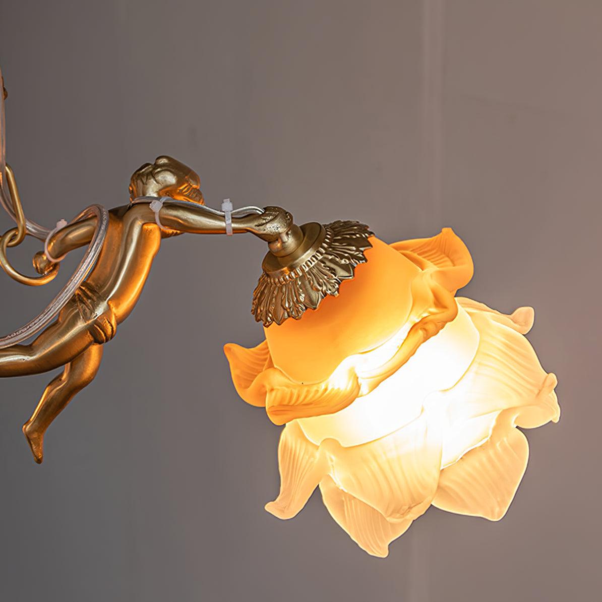 Mavenae Lustre Laiton Suspension Florale Vintage