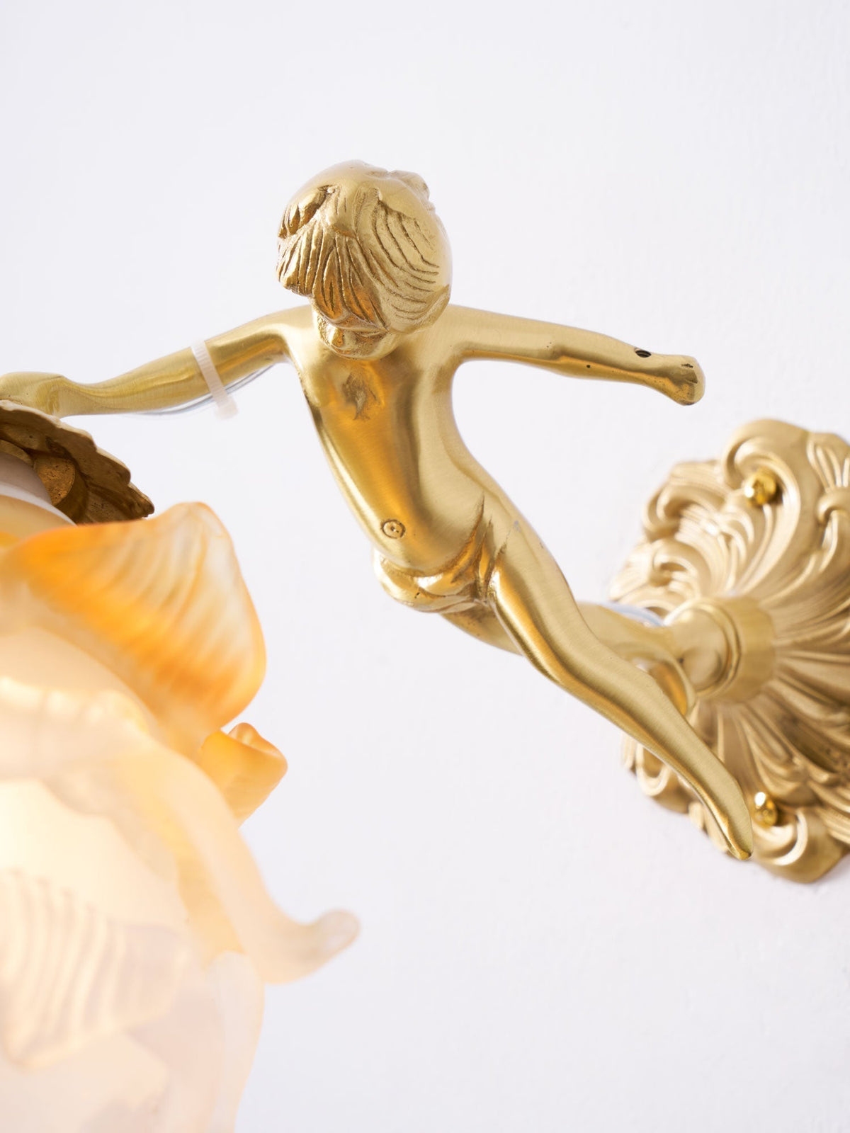 Aged Applique Murale en Verre Ange Volant