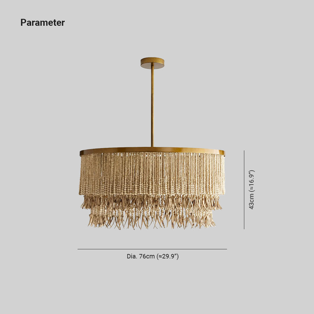 Odette Lustre en Bois et Perles de Noix de Coco