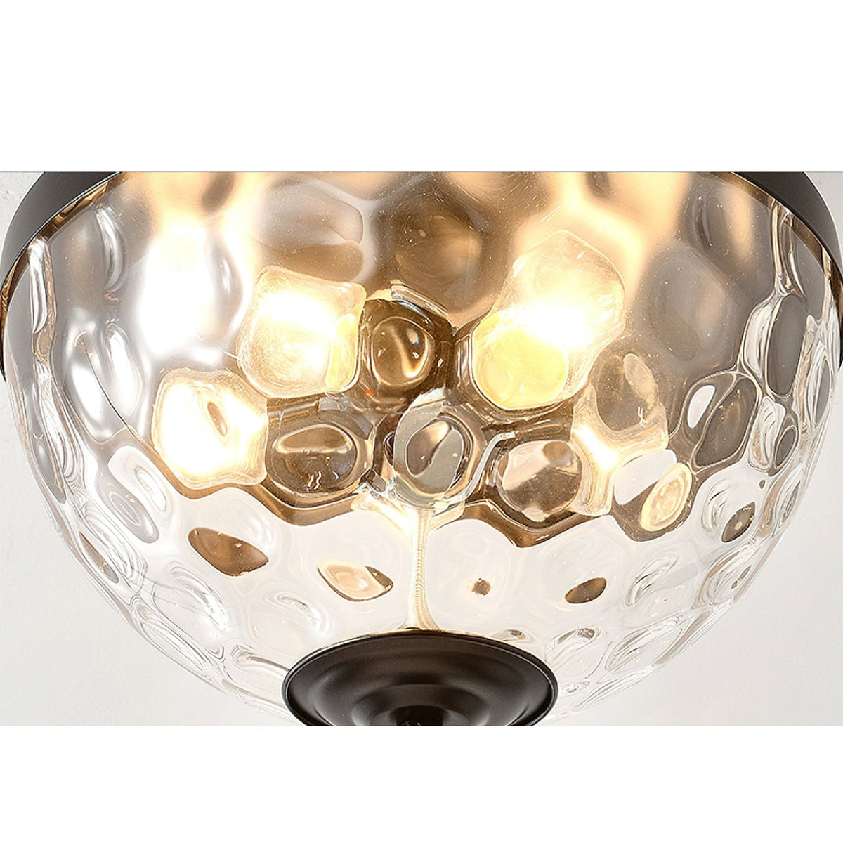 The fan light illuminated, showing the light refraction.