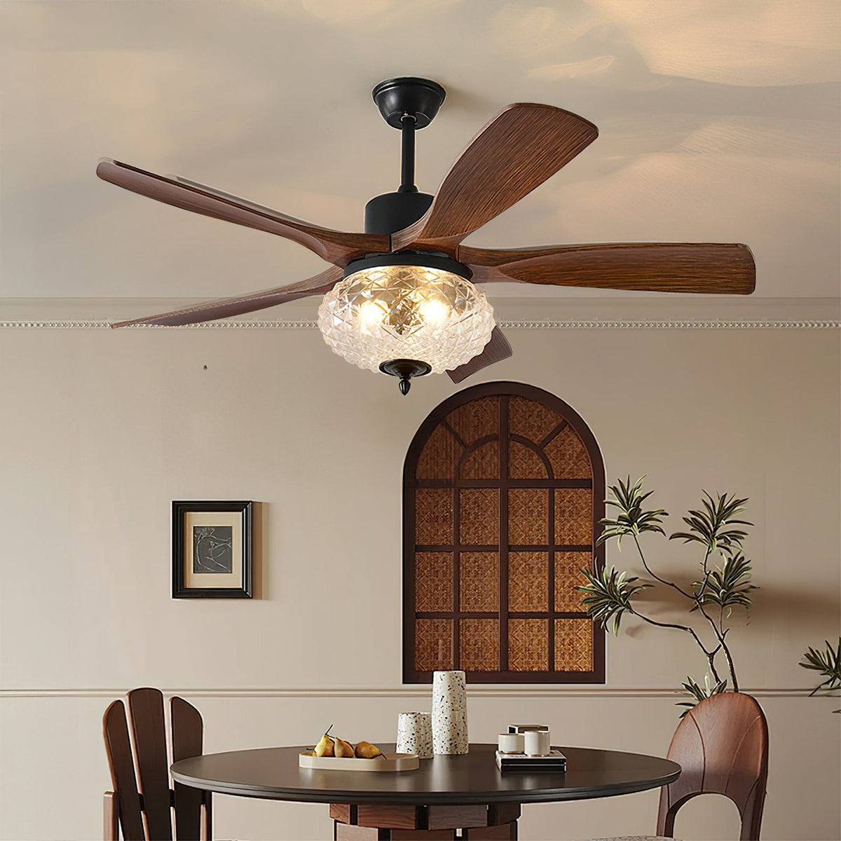 The Radar Ceiling Fan Light shown in a black finish.