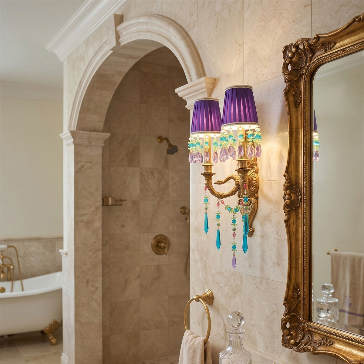 Renerella Applique murale paon en cristal
