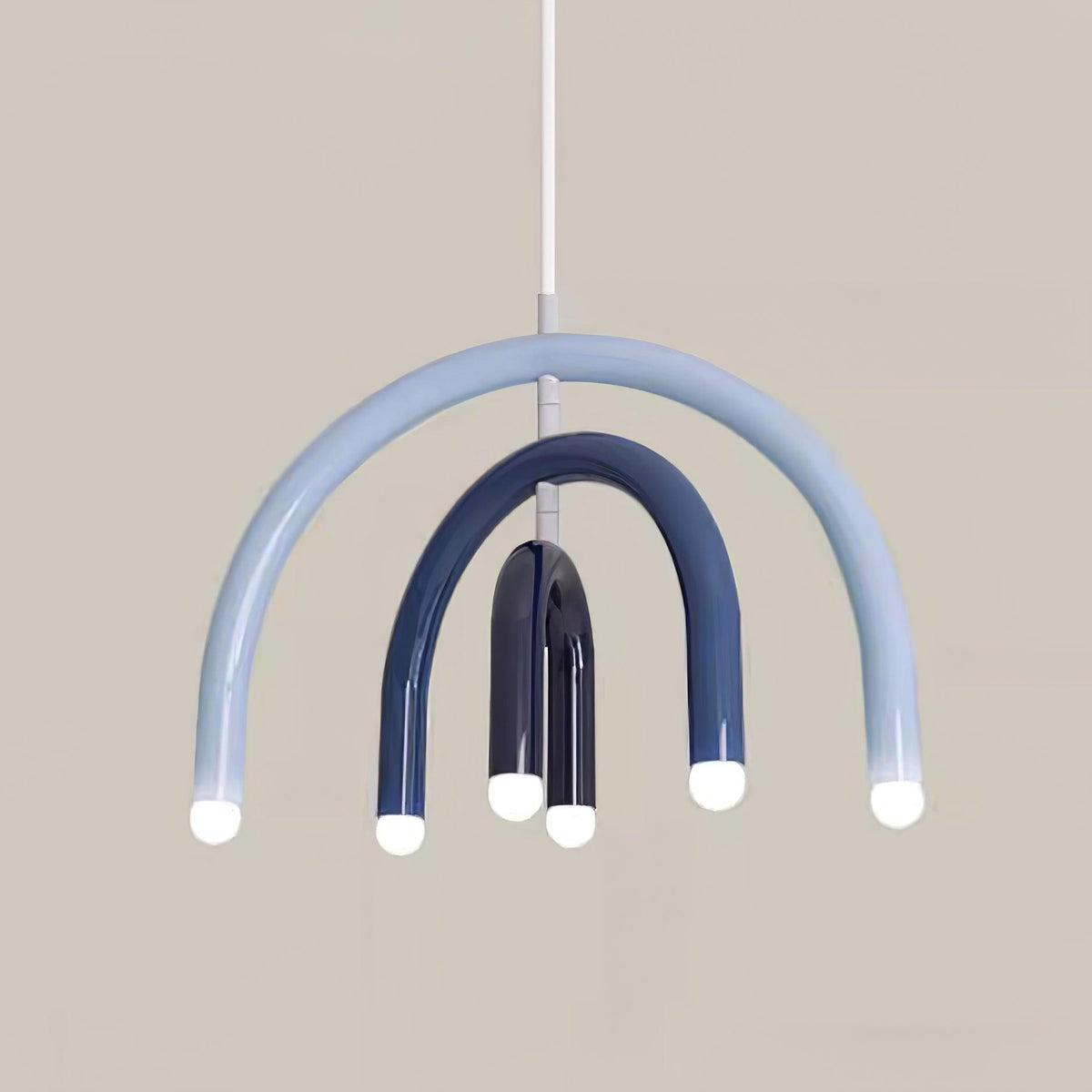 Pendant Lamp Rainbow Modern Metal Arc for Living and Dining Room-Neutral Decor