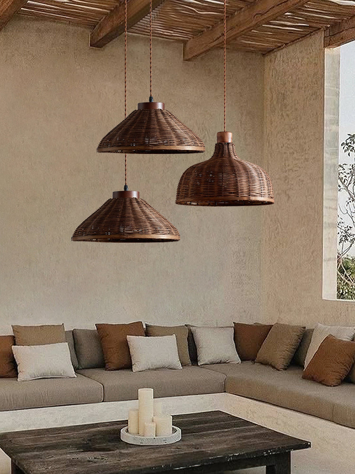 Model B of the Rasa Pendant Light, highlighting its larger size.