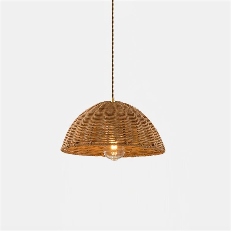 Pendant Lamp Rattan Shade and Metal Body Cone Shape Natural Minimalist-Neutral Decor