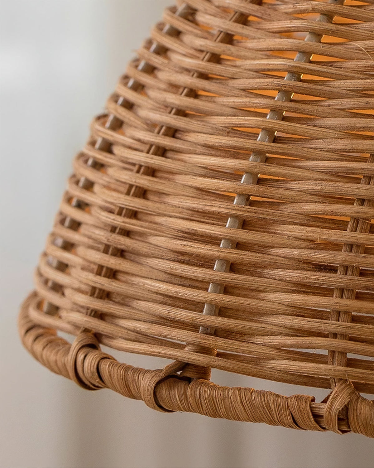 Pendant Lamp Rattan Shade and Metal Body Cone Shape Natural Minimalist-Neutral Decor