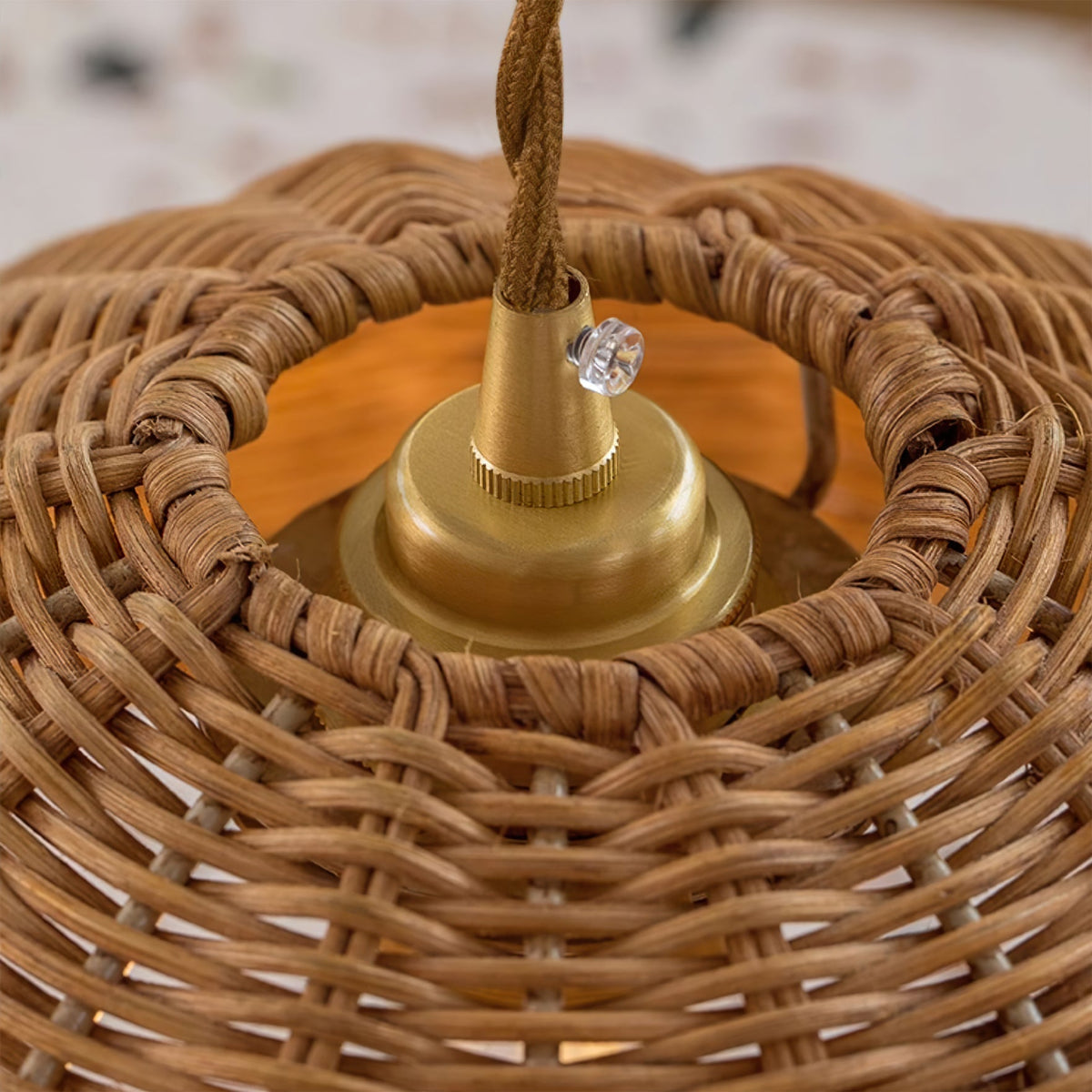 Pendant Lamp Rattan Shade and Metal Body Cone Shape Natural Minimalist-Neutral Decor