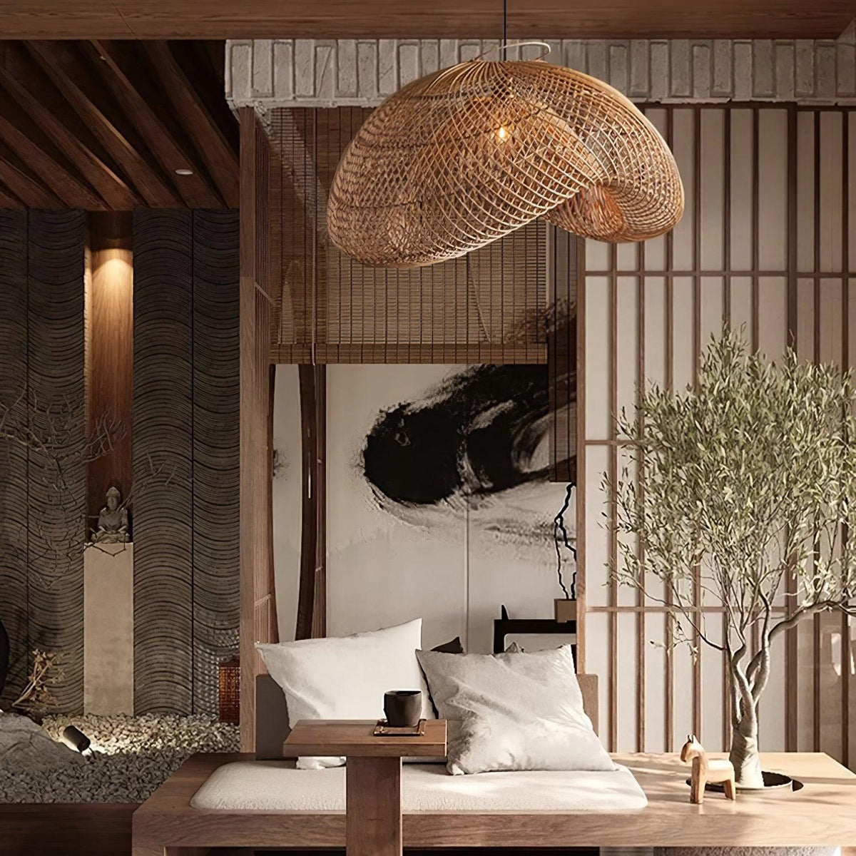 Averon Suspension Vintage en Rotin