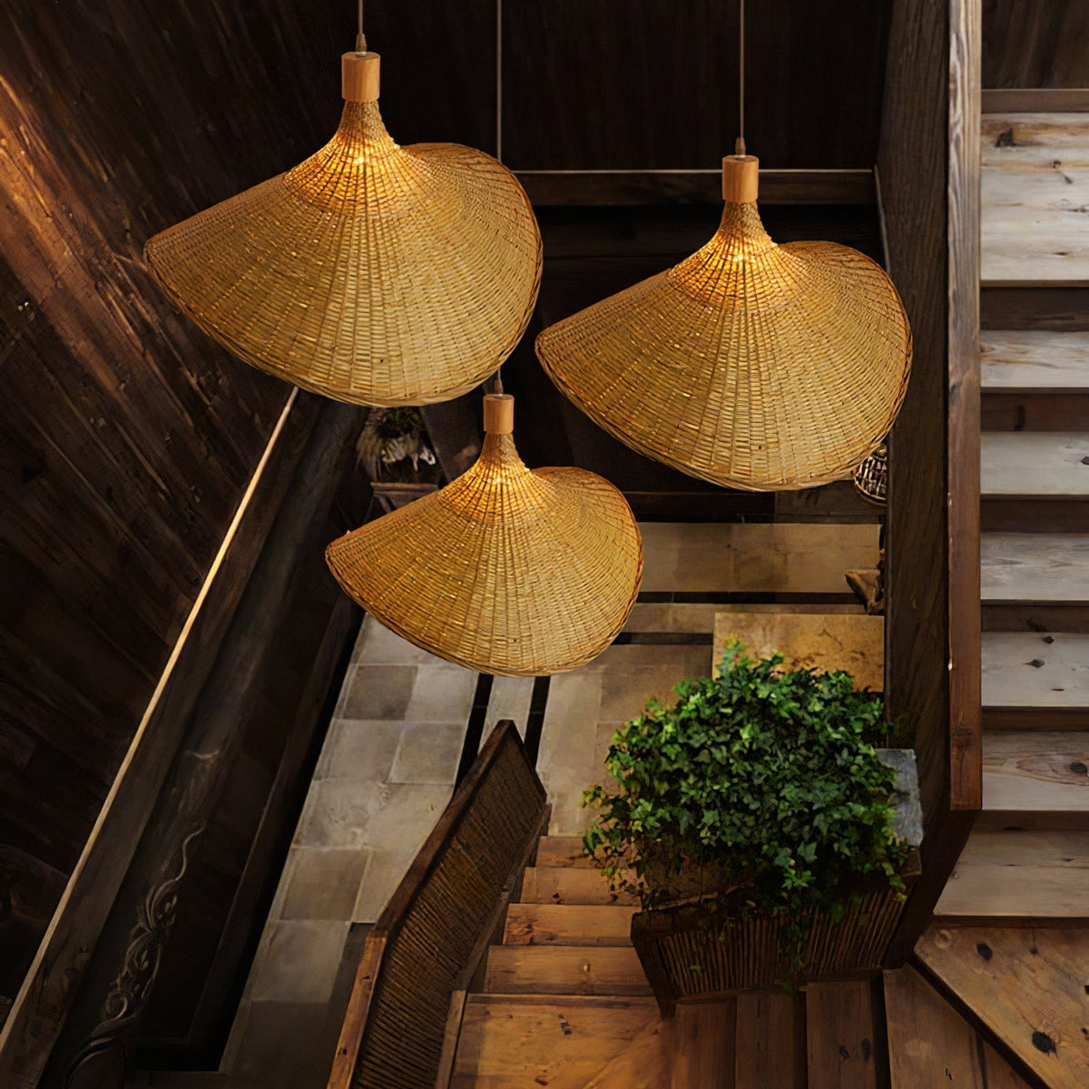 Marona Suspension Vintage en Rattan