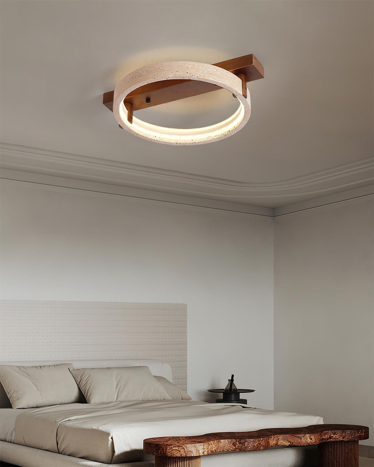 Ritta Natural Travertine Ceiling Lamp - Neutralighting
