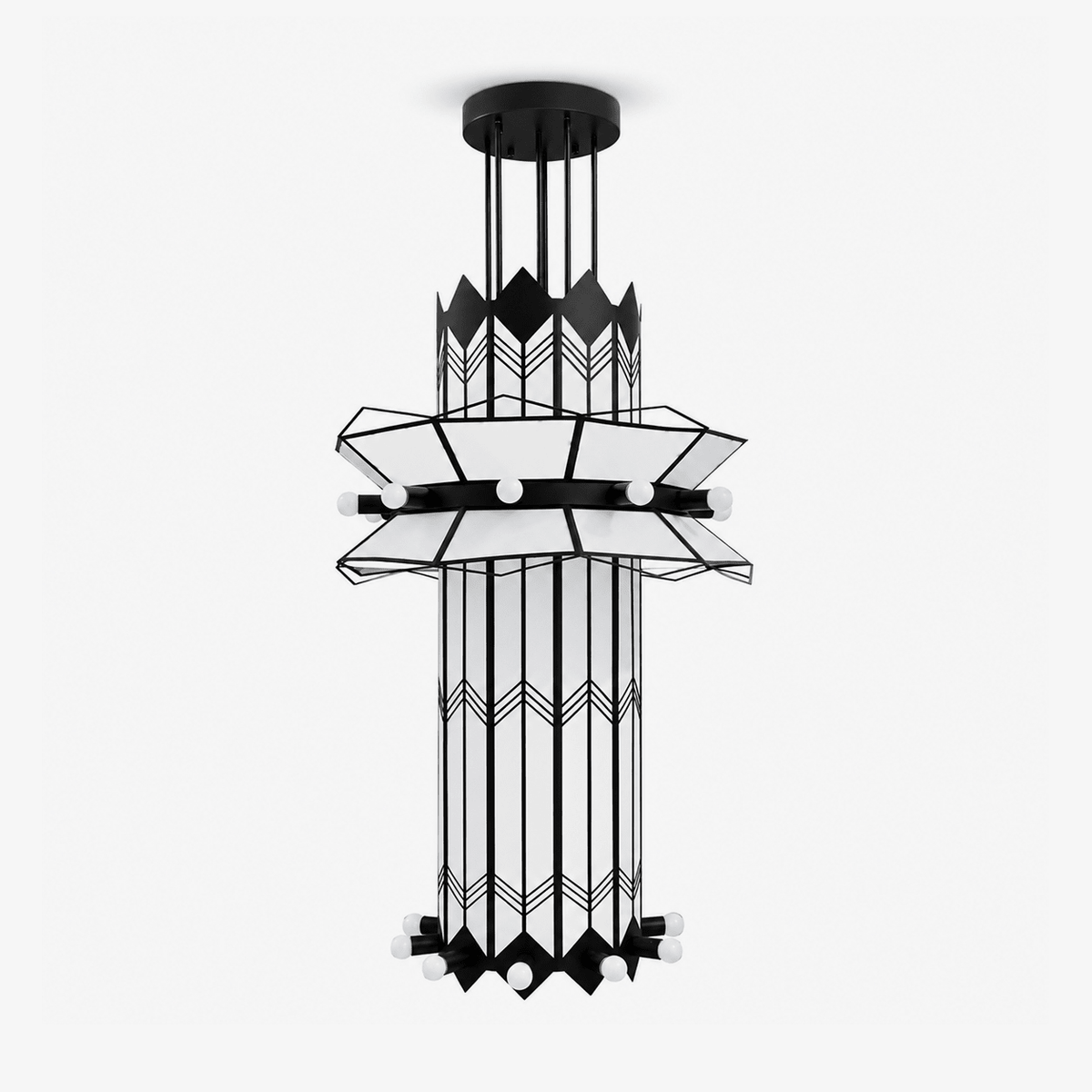 Rayonne Art Deco Pendant Chandelier-Neutral Decor