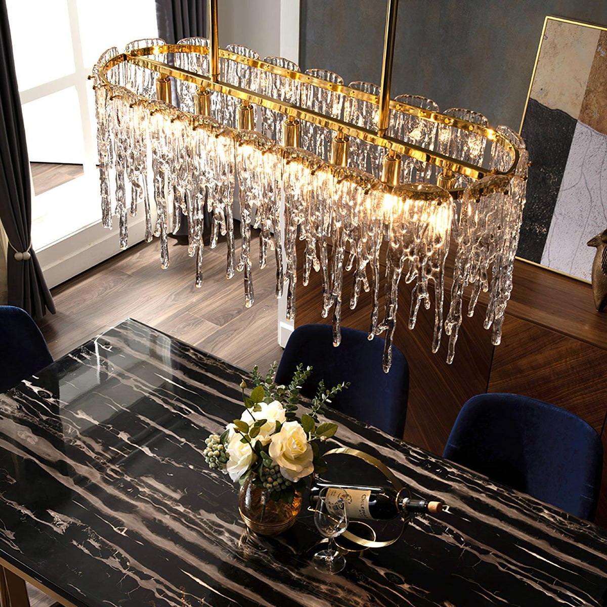 Cathaa Postmoderne Luxe Verre Crystal Lustre