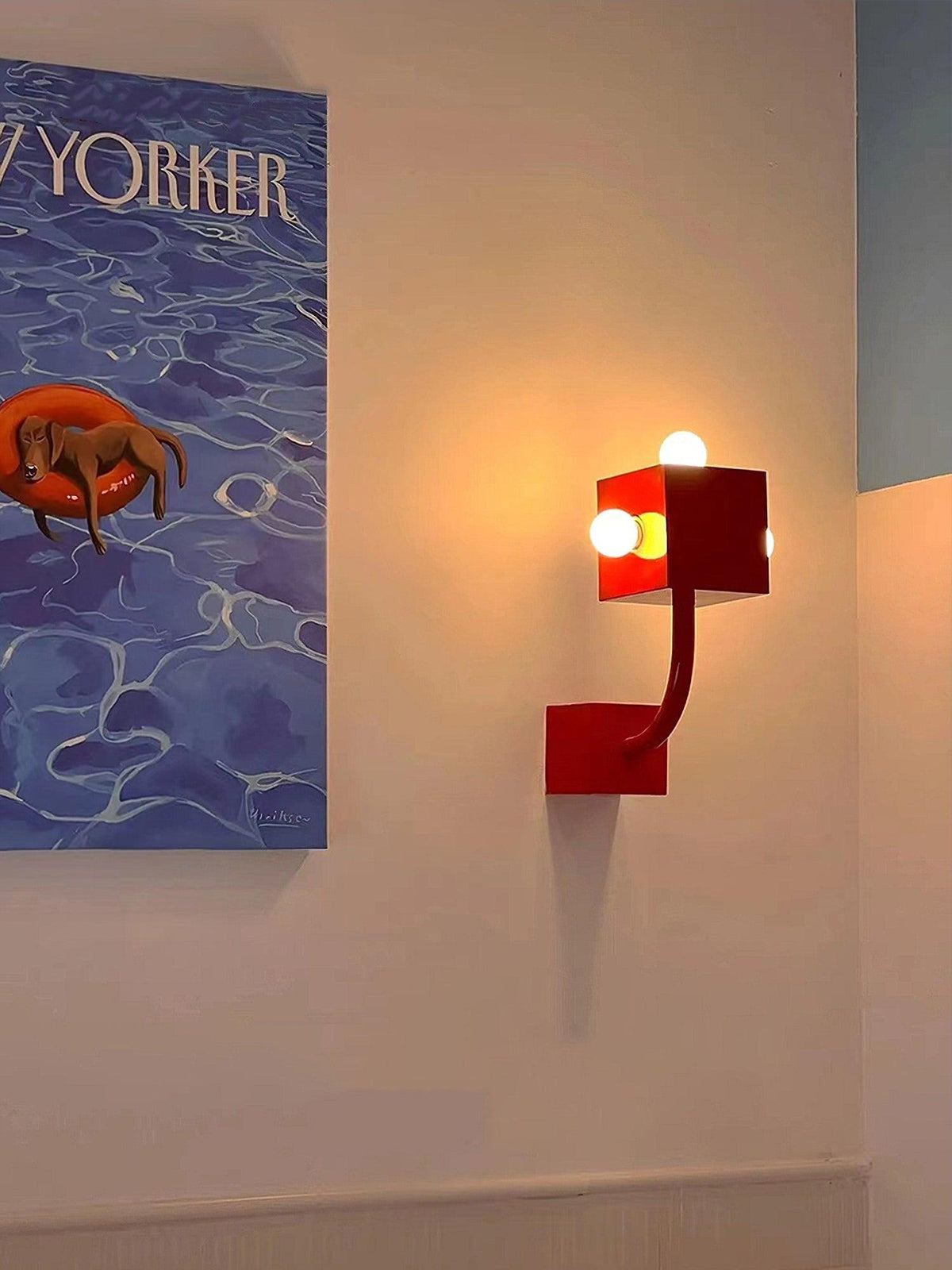 Alanna Applique Murale Créativité Individuelle Cube Rouge