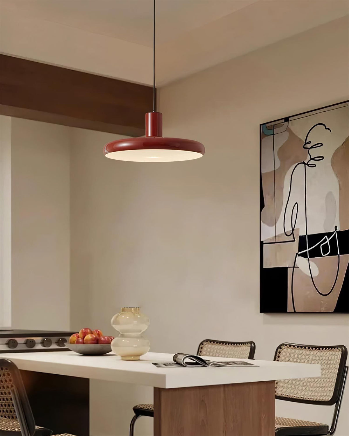Pendant Lamp Frisbee Red Industrial Contemporary-Neutral Decor