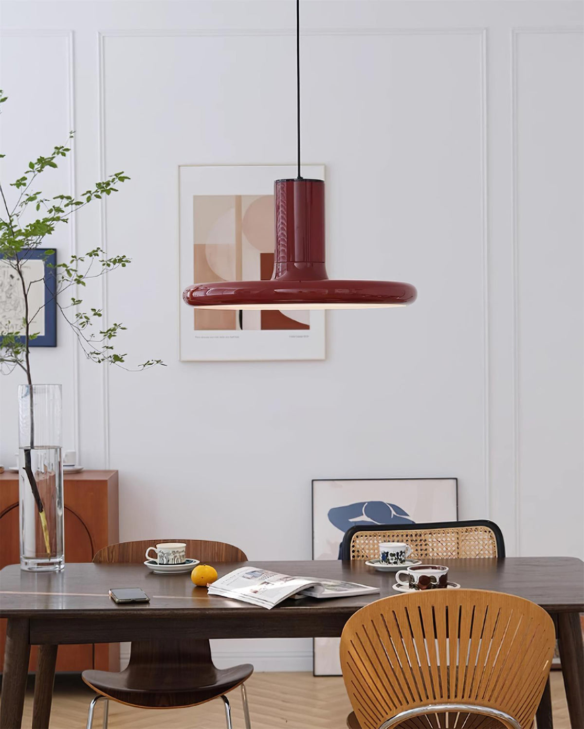 Pendant Lamp Frisbee Red Industrial Contemporary-Neutral Decor