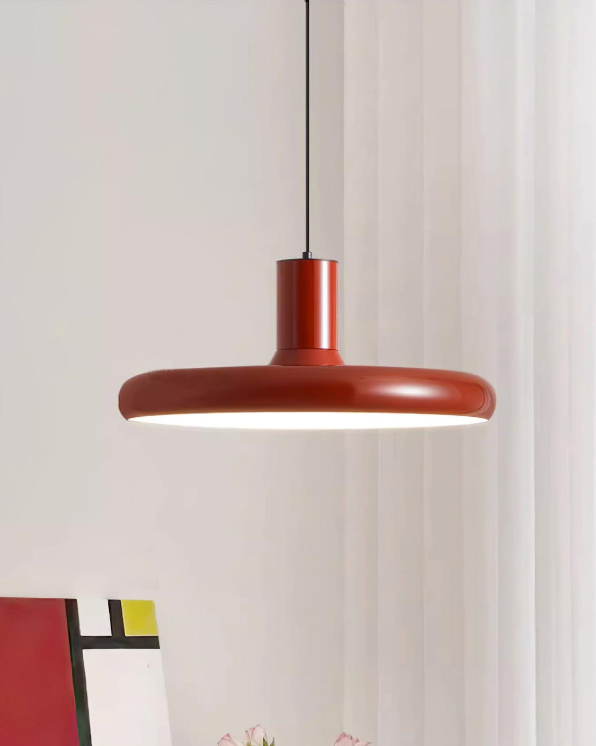 Pendant Lamp Frisbee Red Industrial Contemporary-Neutral Decor