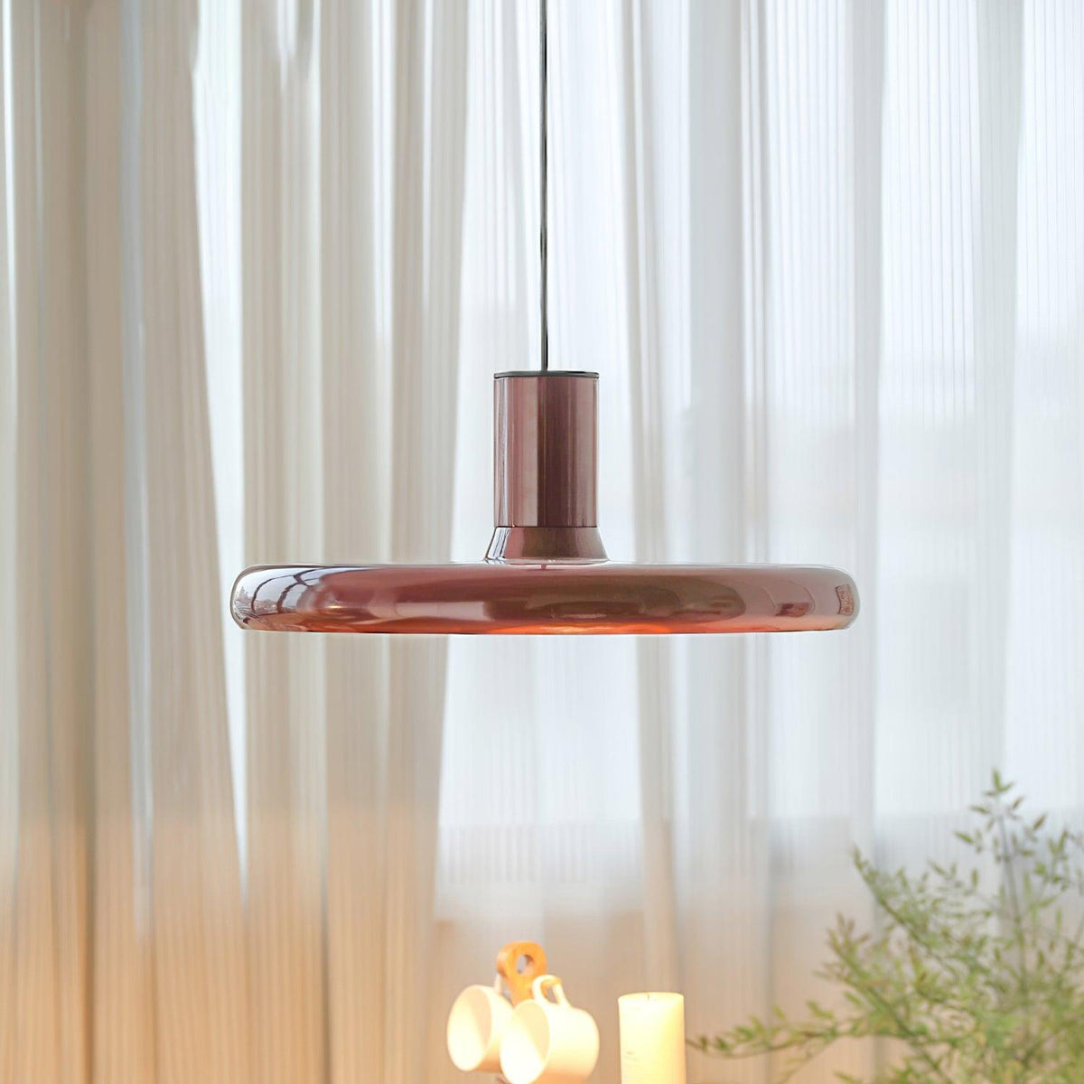 Pendant Lamp Frisbee Red Industrial Contemporary-Neutral Decor