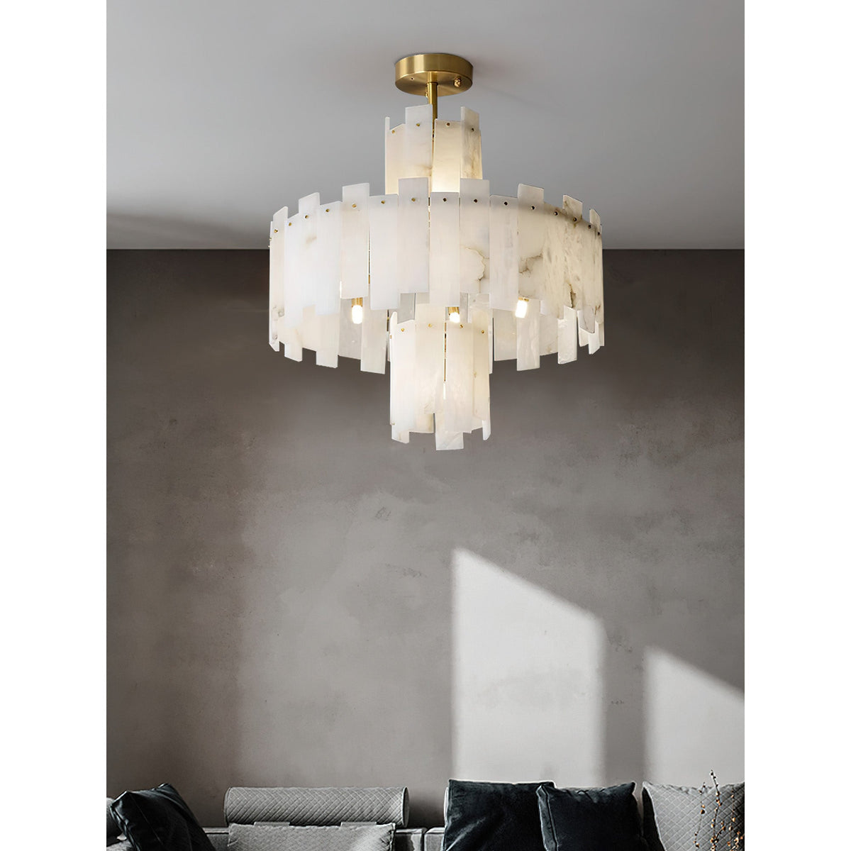 Zosolia Lustre Postmoderne Luxe Laiton Alabastre