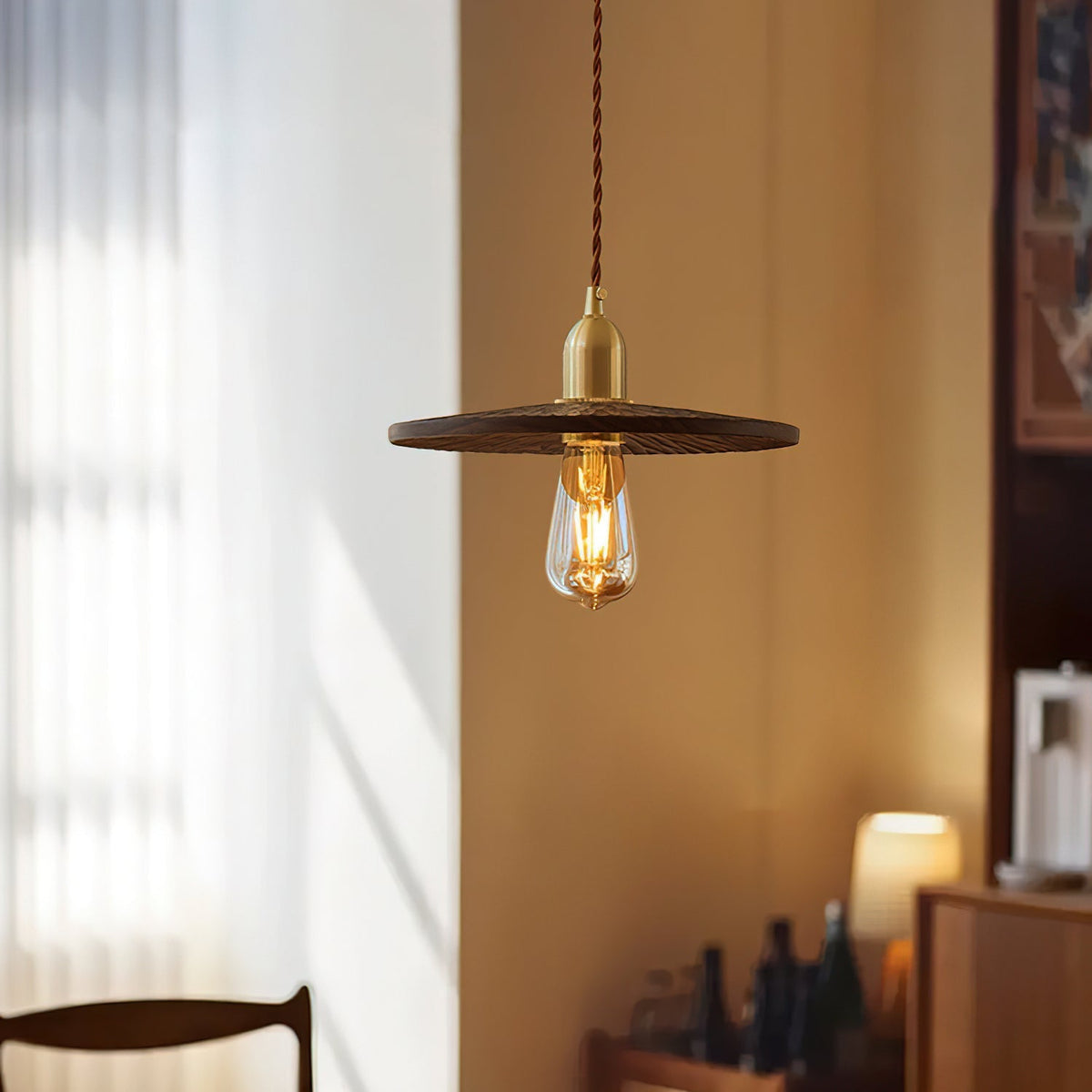 Rei Wood Pendant Lamp-Neutral Decor