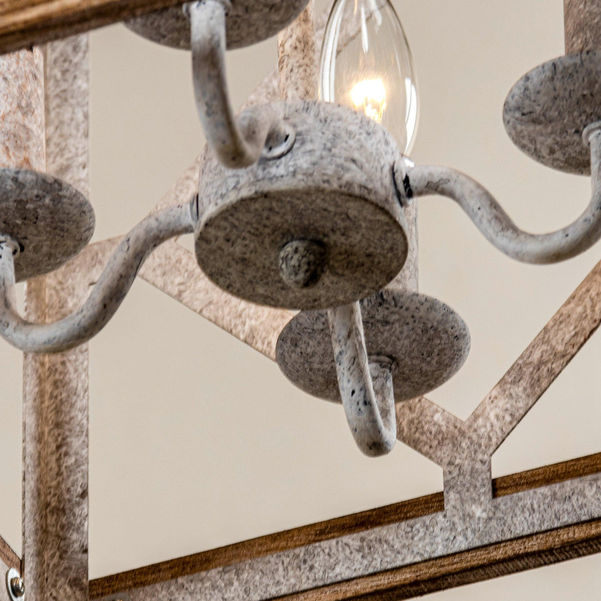 Zelaeora Suspension Métal Bois Créativité Individuelle 4 Lumières