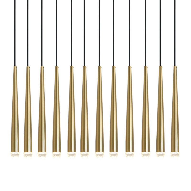 Chandelier with Polished Brass and Crystal Shades Minimalist-Neutral Decor