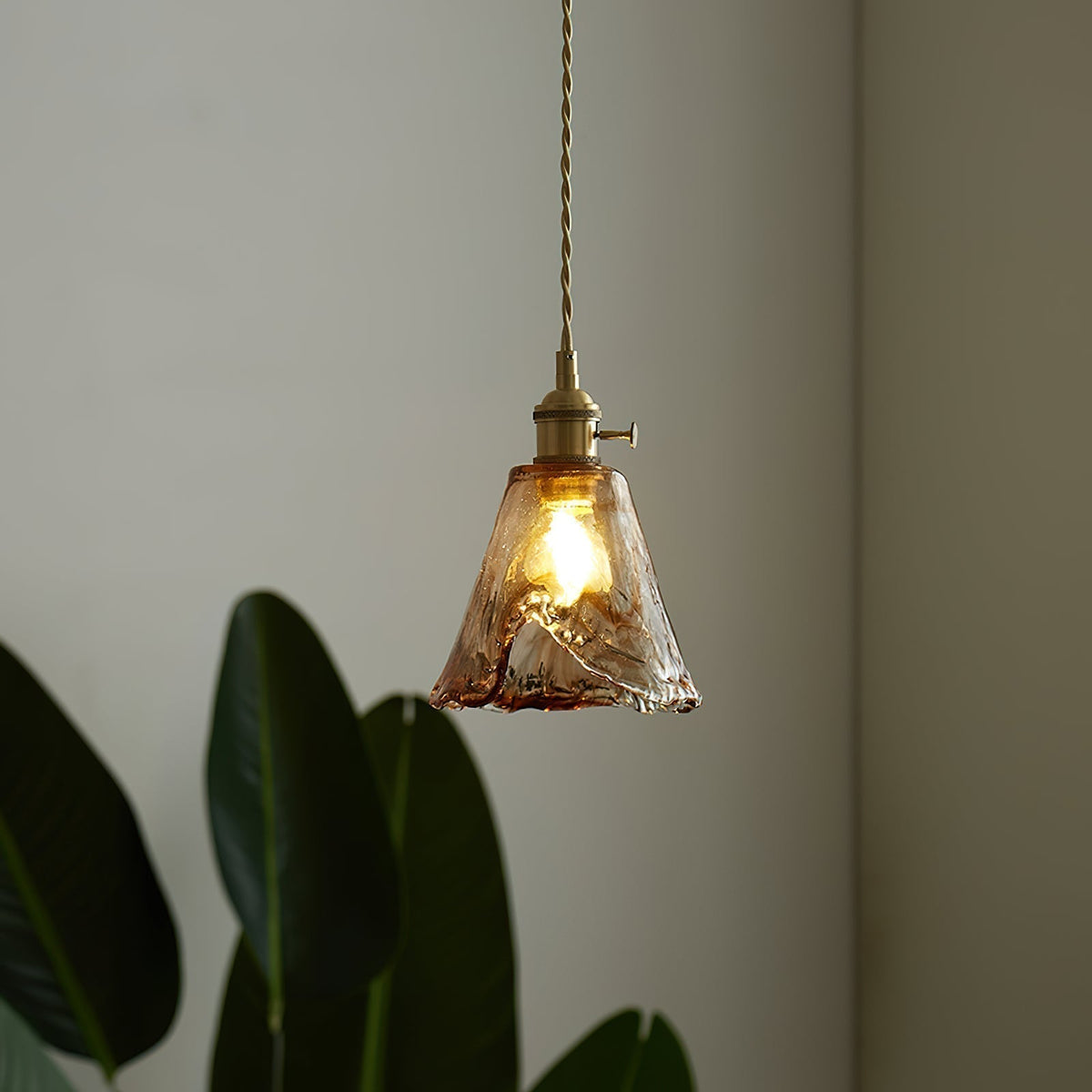 Velon Vintage Amber Glass Pendant Light-Neutral Decor