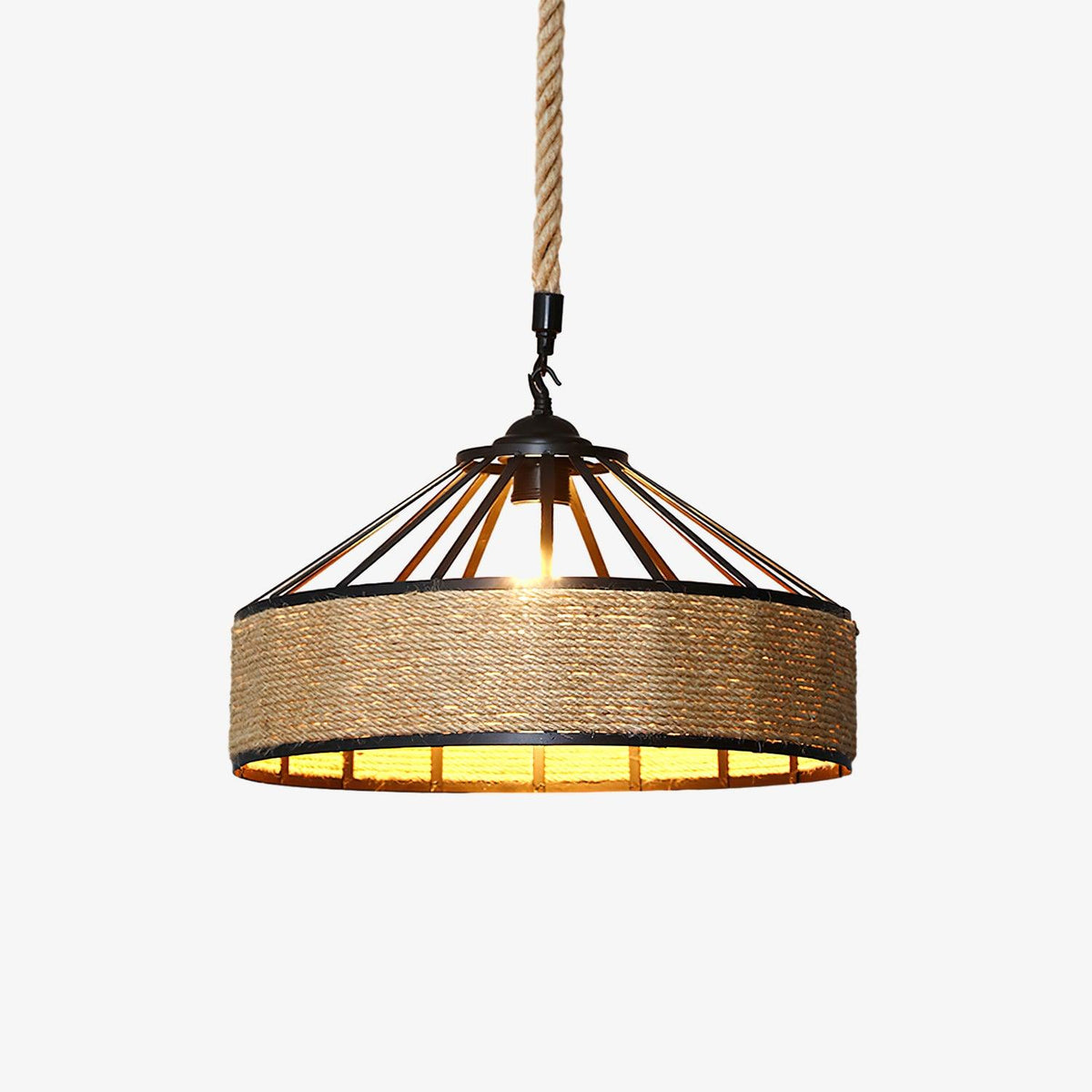 Mavora Lampe Suspension Exquise en Corde de Chanvre Rétro