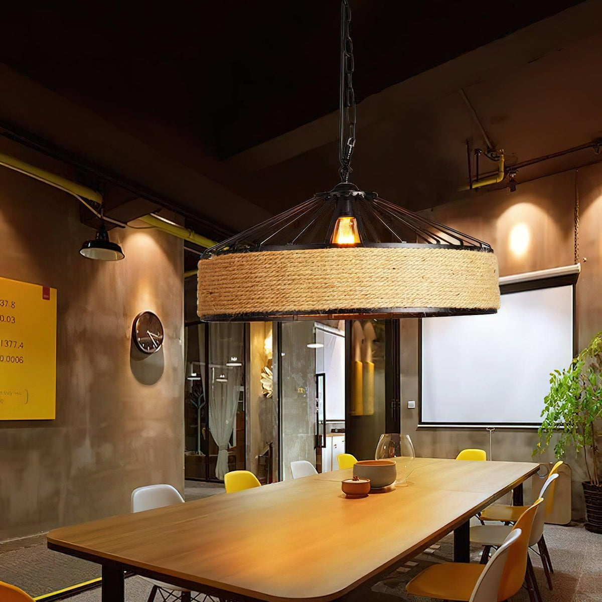 Mavora Lampe Suspension Exquise en Corde de Chanvre Rétro