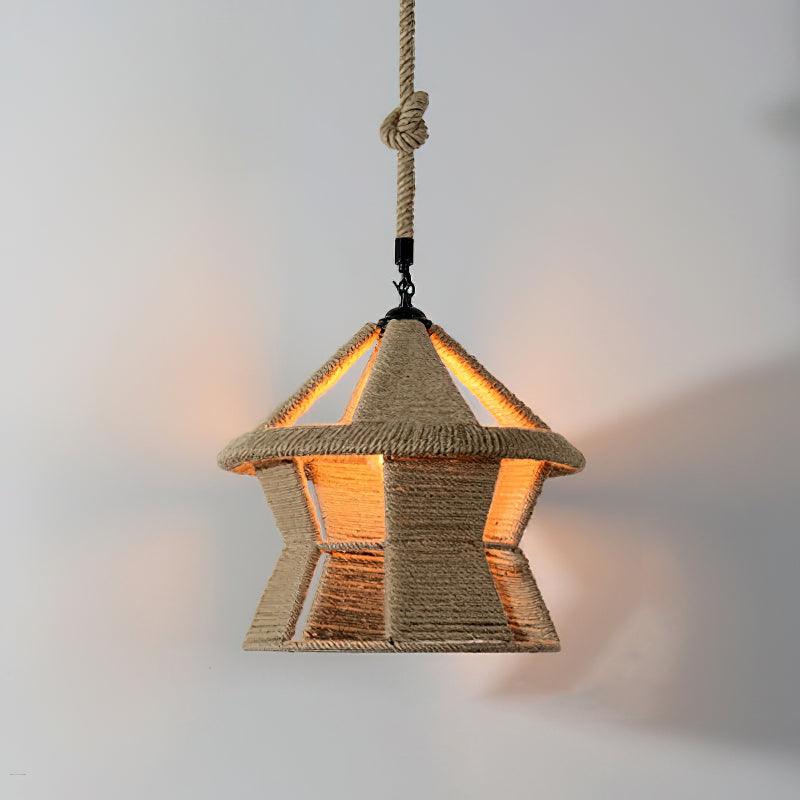 Mavora Lampe Suspension Exquise en Corde de Chanvre Rétro