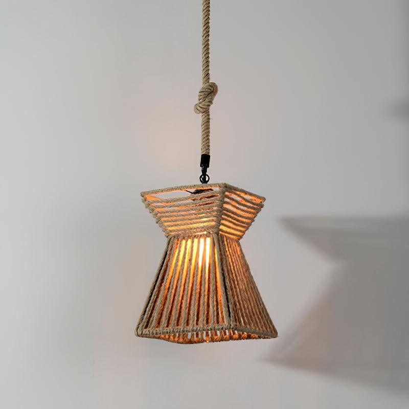 Mavora Lampe Suspension Exquise en Corde de Chanvre Rétro