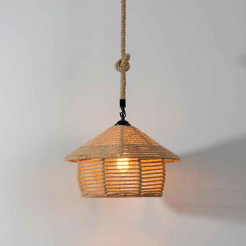 Mavora Lampe Suspension Exquise en Corde de Chanvre Rétro