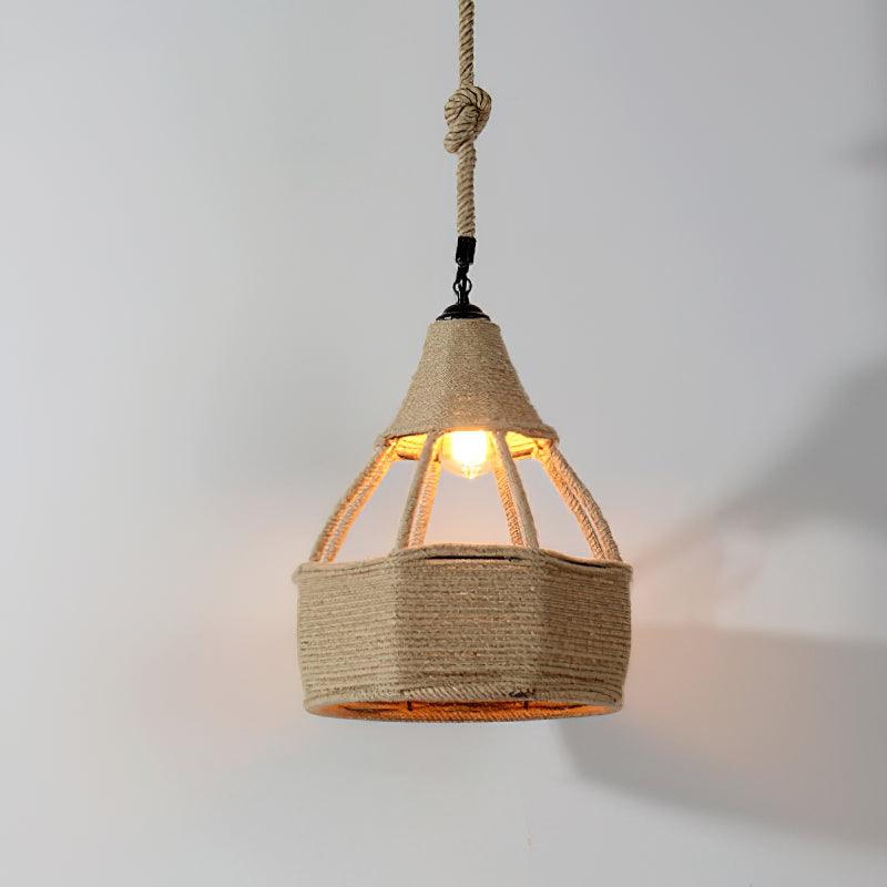 Mavora Lampe Suspension Exquise en Corde de Chanvre Rétro