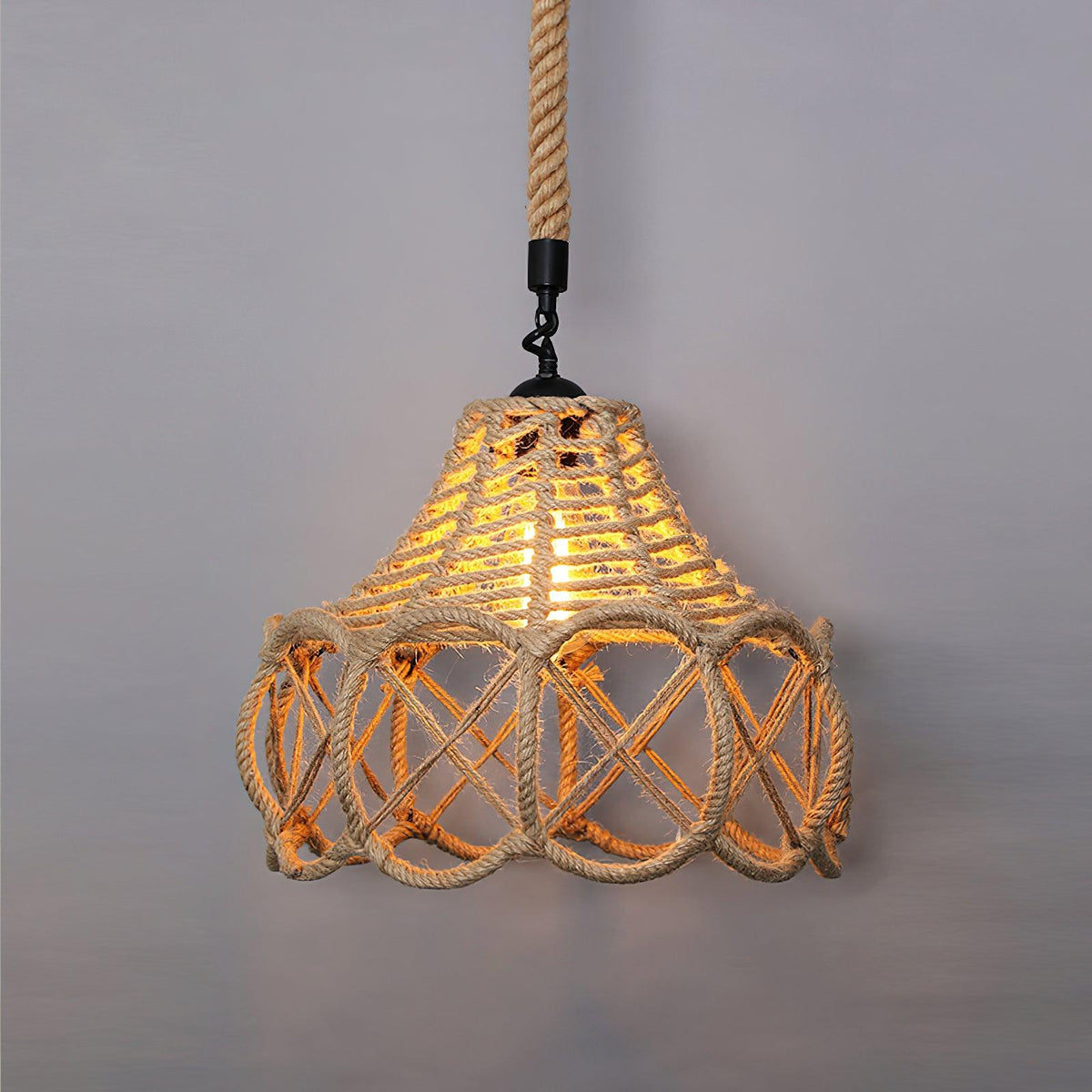 Evliran Suspension Moderne en Corde de Chanvre Rétro