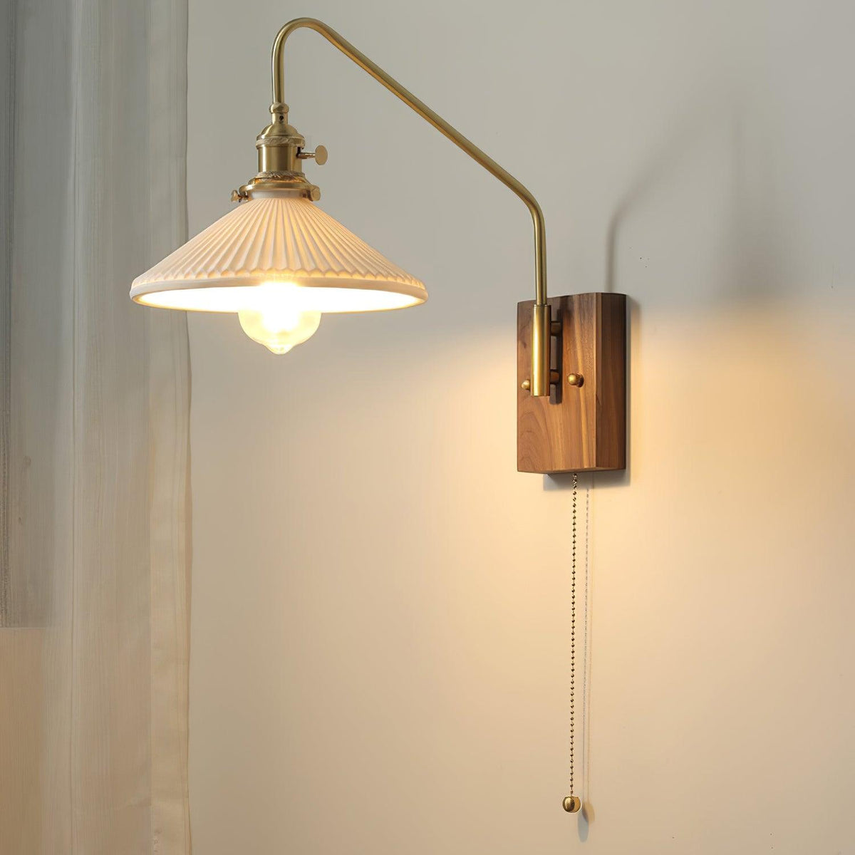 Fayel Pleated Shade Wall Lamp-Neutral Decor