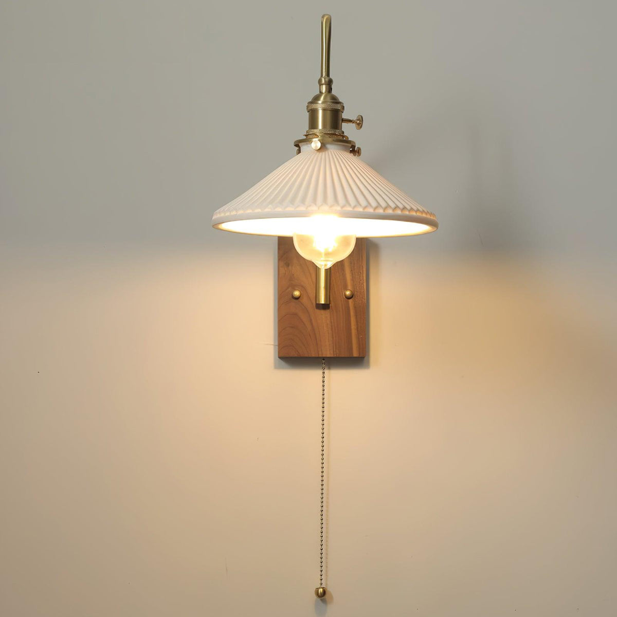 Fayel Pleated Shade Wall Lamp-Neutral Decor