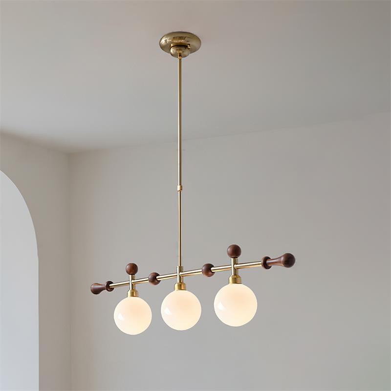 Chandelier Linear Globe LED/Incandescent for Dining Room Kitchen Island-Neutral Decor