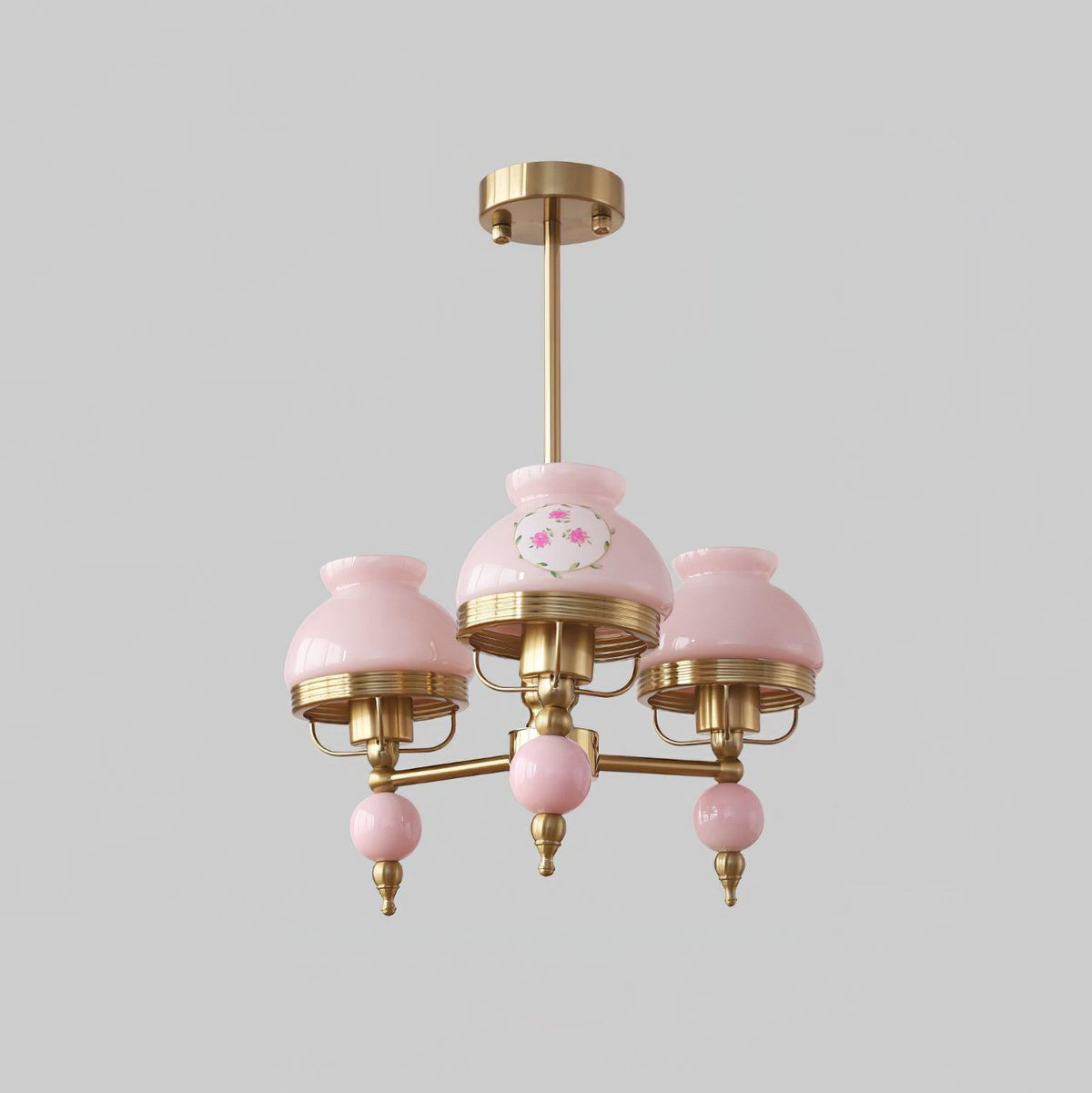 Chandelier Glass and Metal Fixture for Dining or Living Room Vintage-Neutral Decor