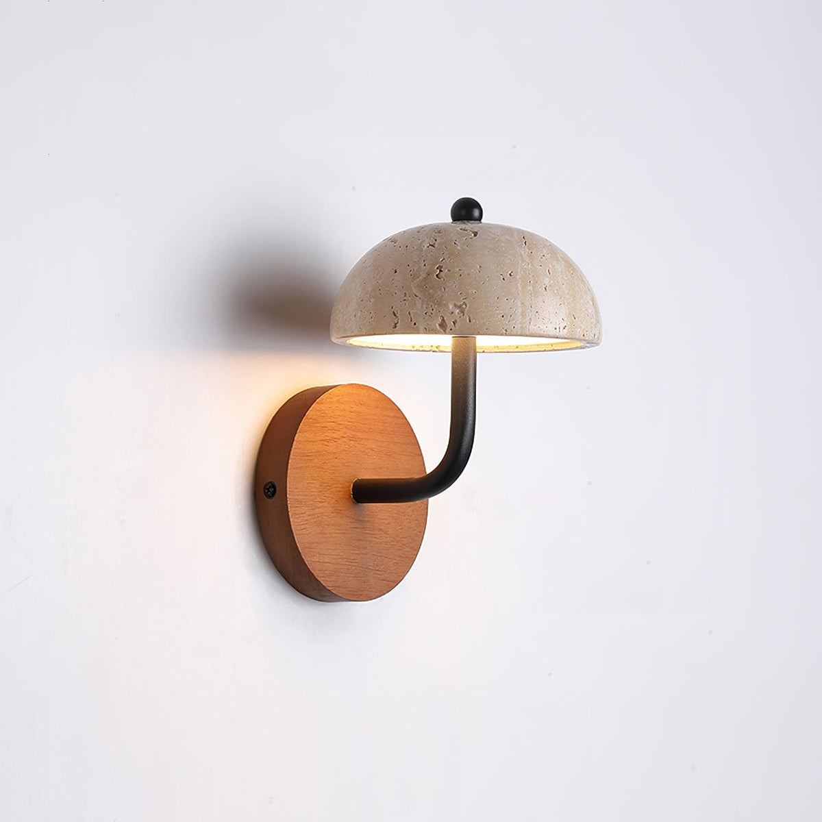 Solaro Wall Light Travertine Half-dome Shade-Neutral Decor