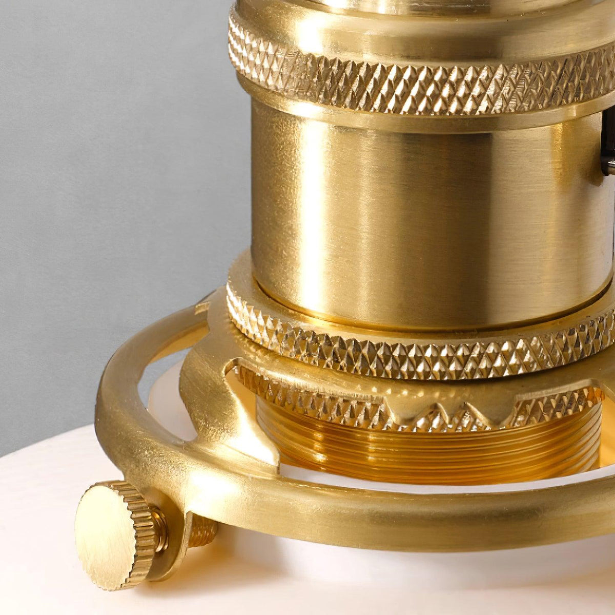 Pendant Lamp Ribbed White Ceramic with Brass Handle-Neutral Decor