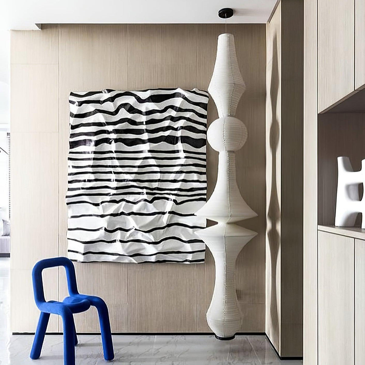 Faye Suspension Sculpturale Verticale en Papier