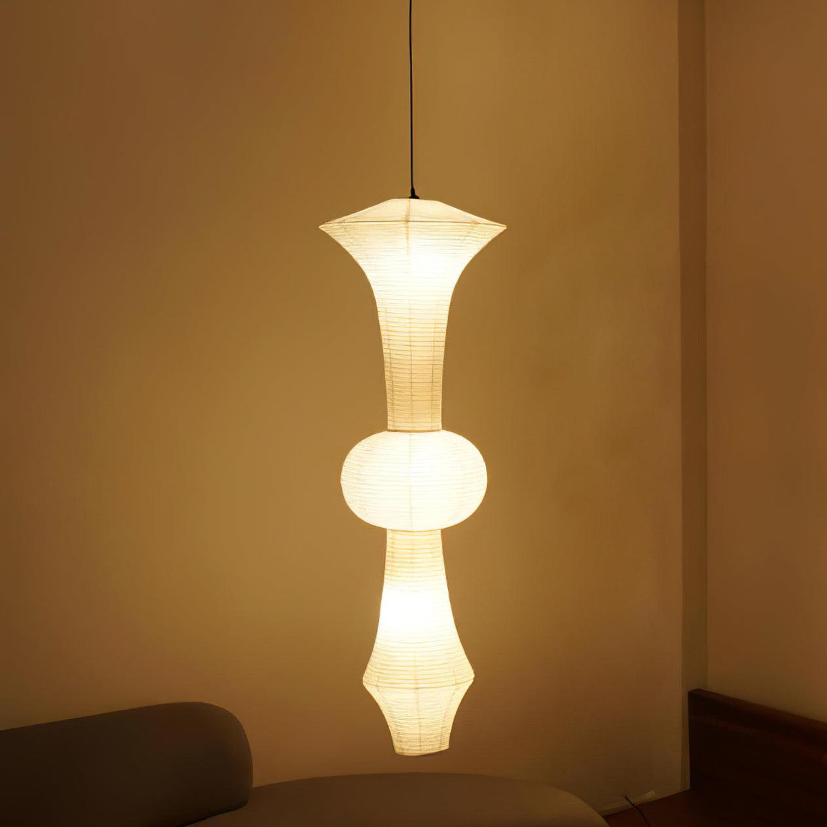 Noveny Suspension Luminaire Papier Washi E pour Salon-Cielum