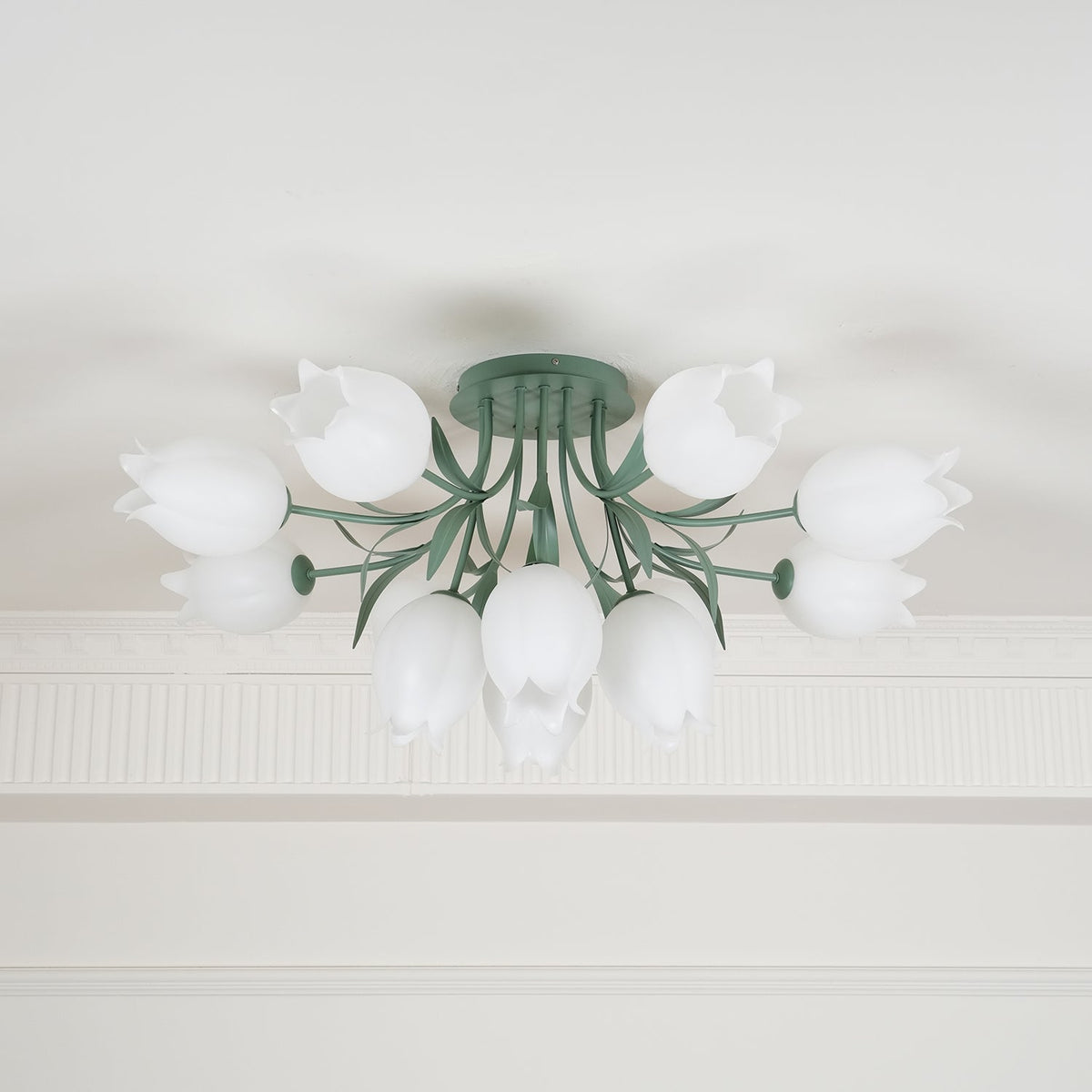 Vereva Plafonnier Fleur de Lys Blossom Base Verte