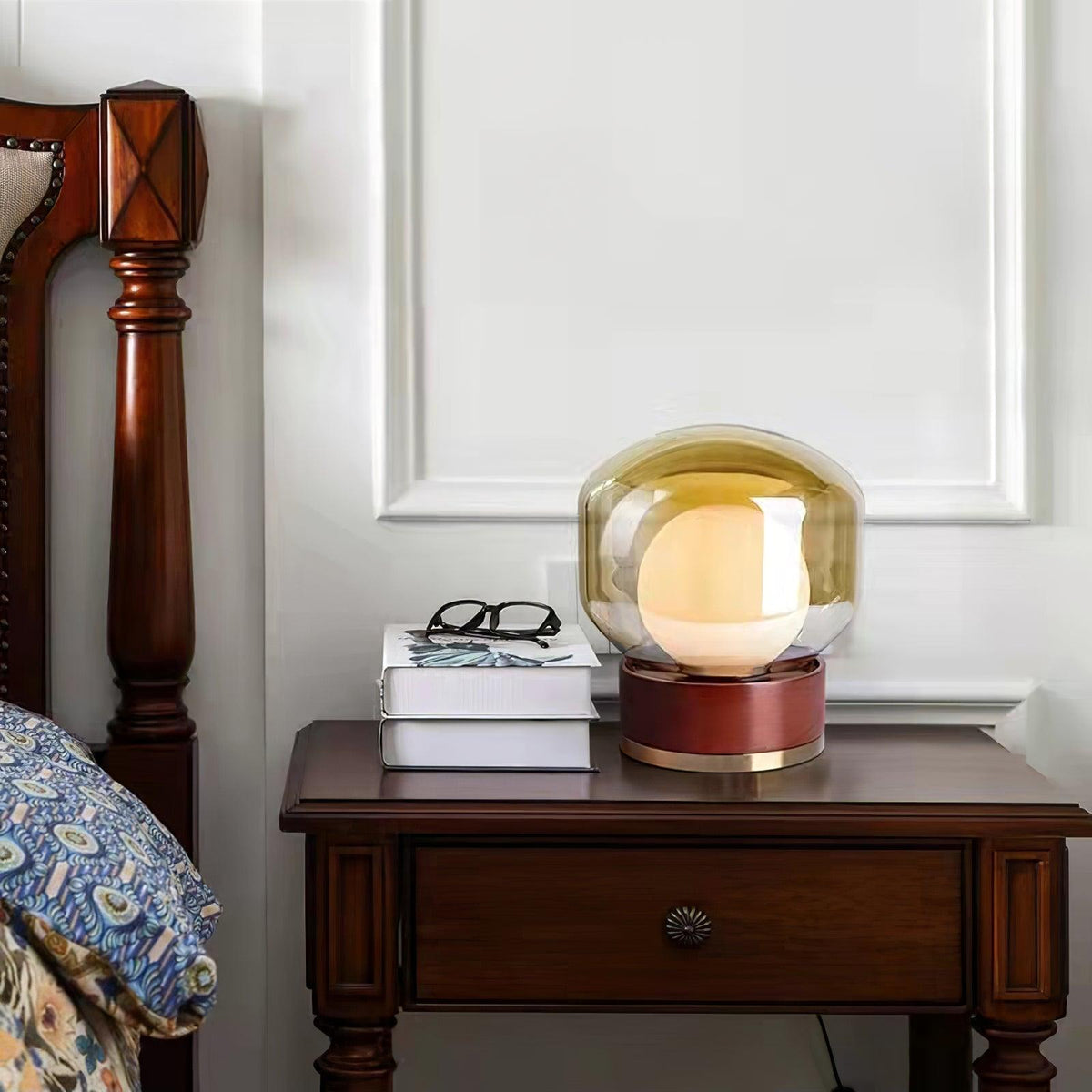 Brinox Lampe de Table en Bois Artistique
