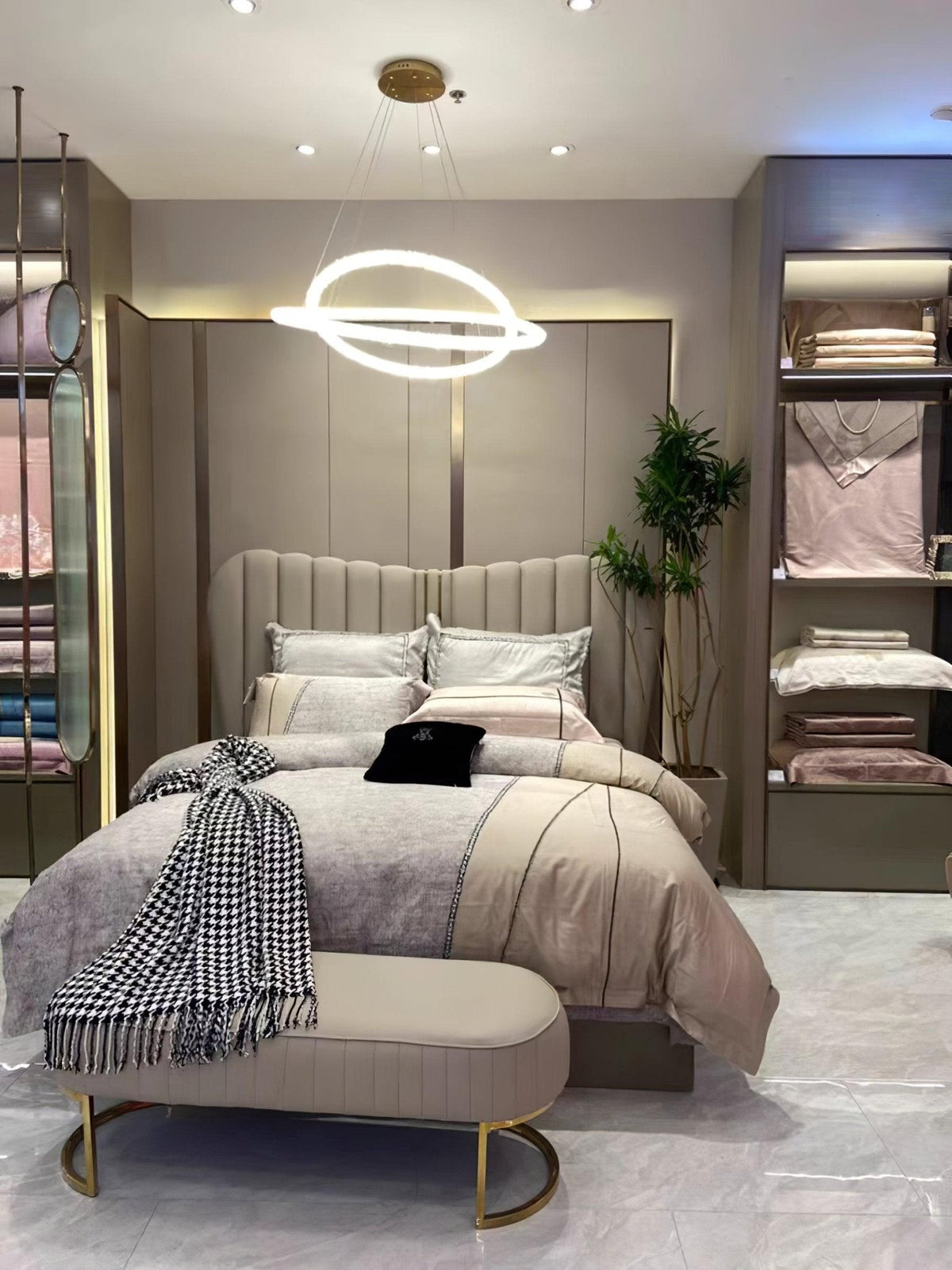 Sorenira Lustre Anneau en Cristal LED