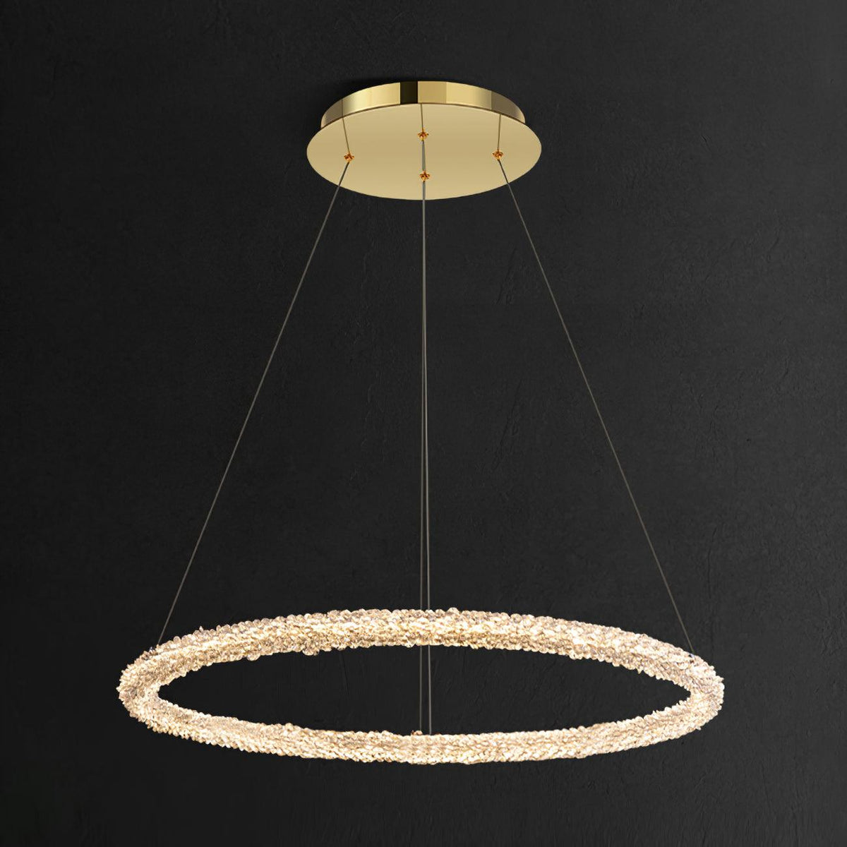 Sorenira Lustre Anneau en Cristal LED