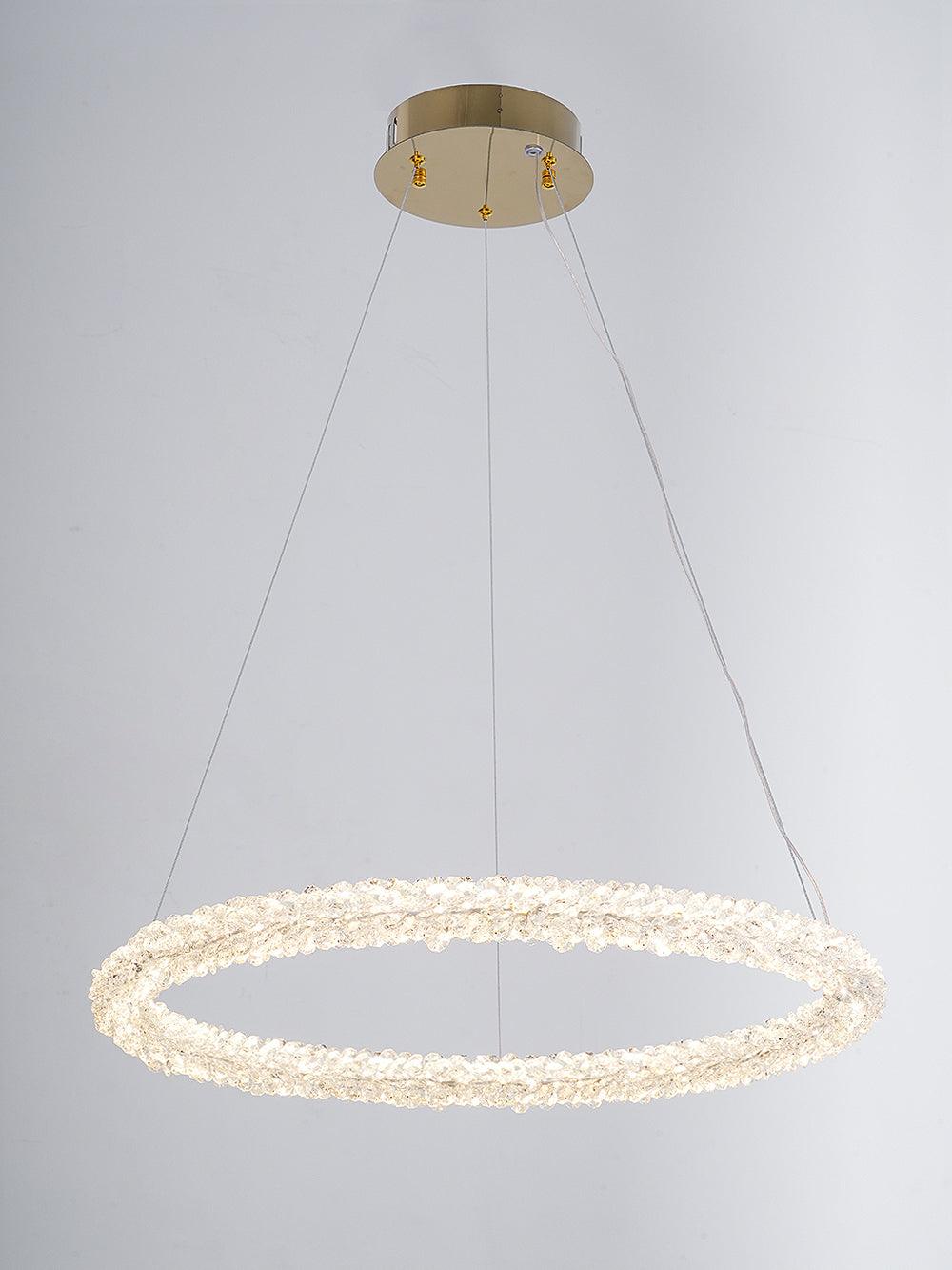 Sorenira Lustre Anneau en Cristal LED