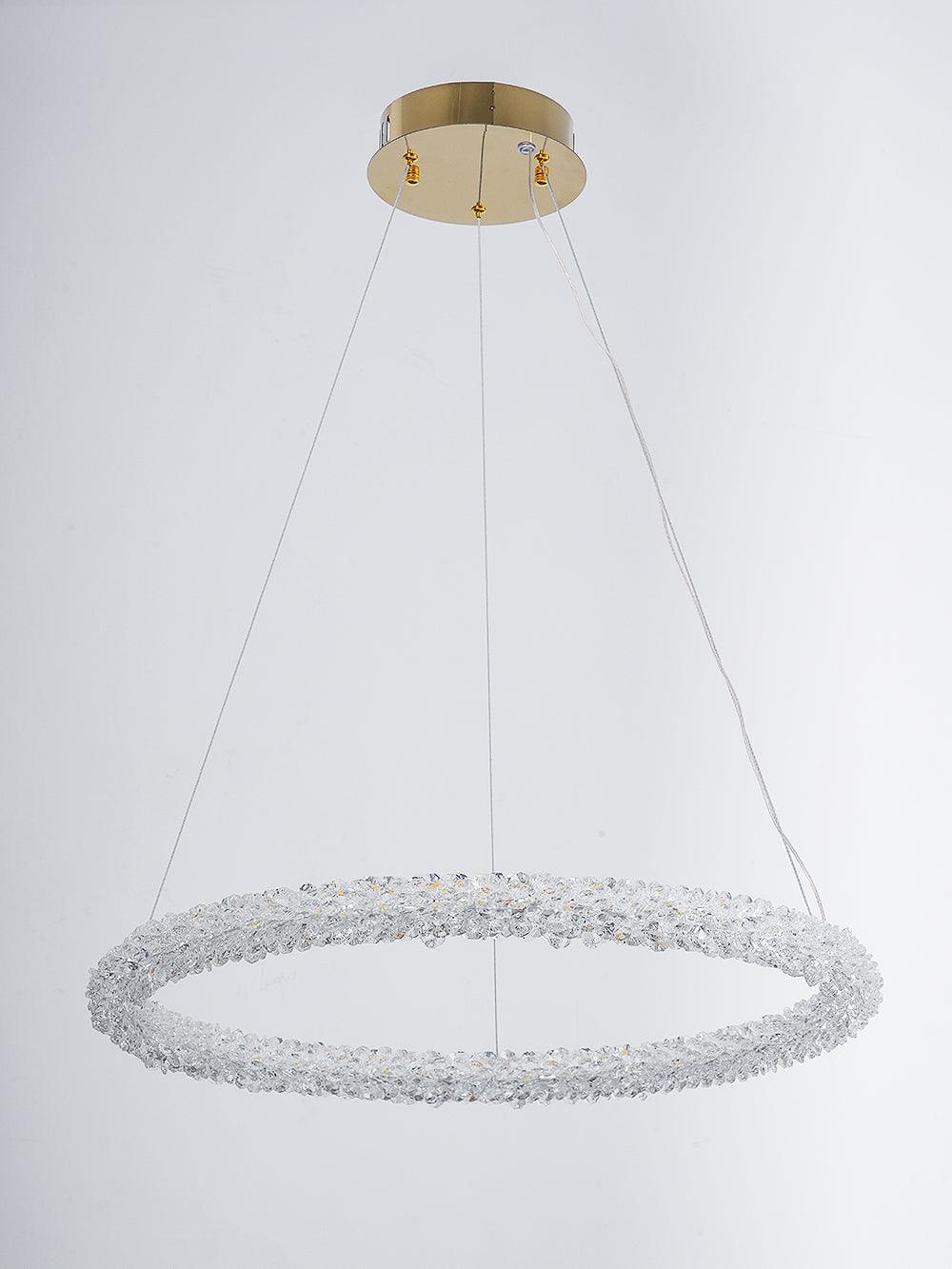 Sorenira Lustre Anneau en Cristal LED