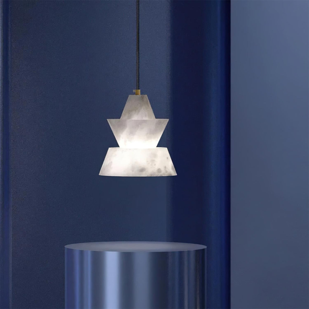 Ezion Layered White Alabaster Pendant Light-Neutral Decor