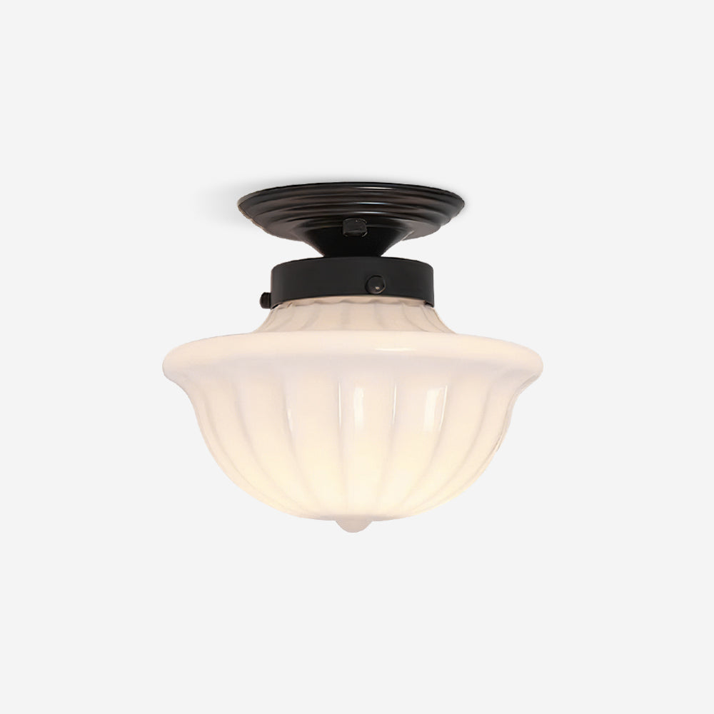 Evola Vintage Opal Glass Ceiling Light-Neutral Decor